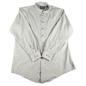 Murano Shirt Mens Large Beige Sueded Polyester Long Sleeve Button Up Casual